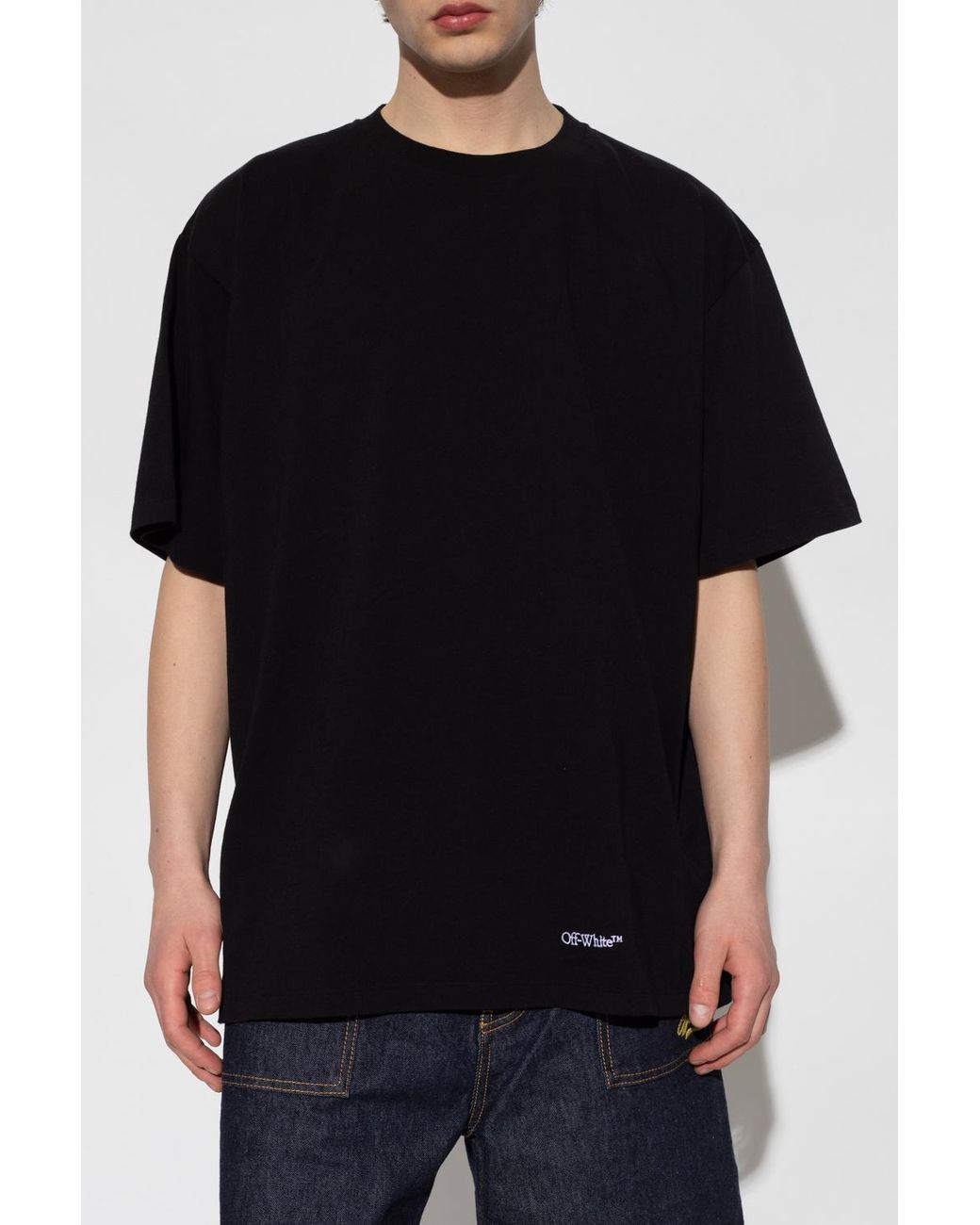 Off-White c/o Virgil Abloh Black Scribble Diag Printed Crewneck T-Shirt for men
