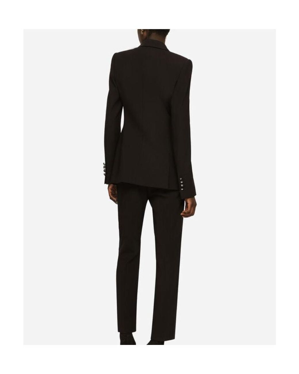 Dolce & Gabbana Black Dg Button Satin Tuxedo Jacket