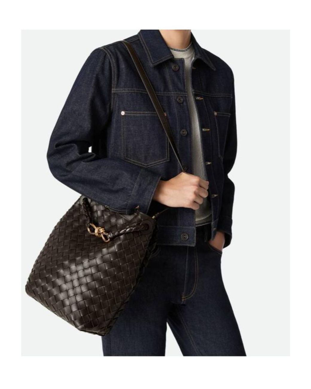 Bottega Veneta Black Small Andiamo Bucket Bag