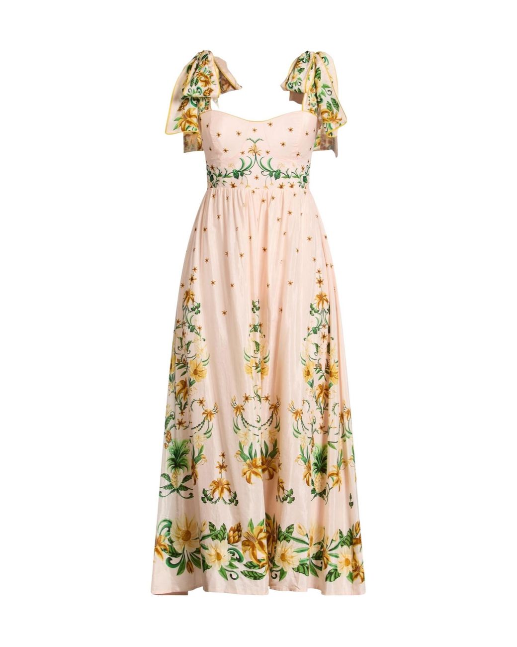 Farm Rio Metallic Floral Print Slip Dress