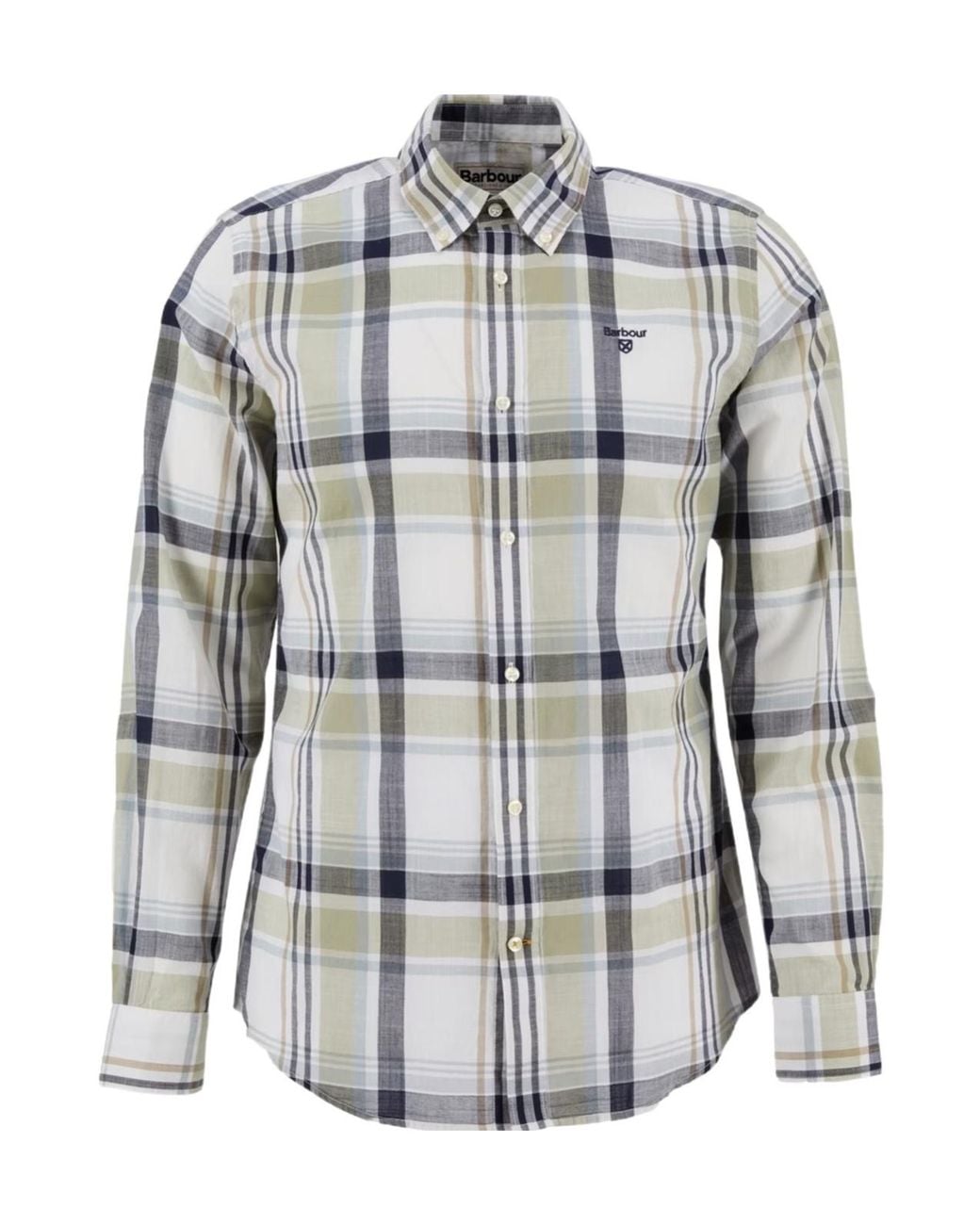 Barbour Gray Logo Plaid Shirt for men