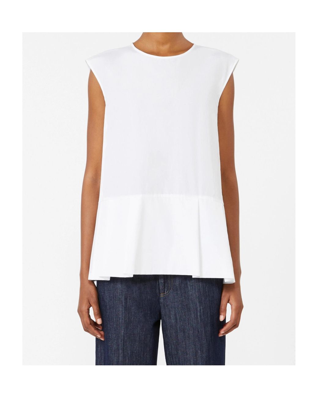 Max Mara White Cotton Brava Blouse