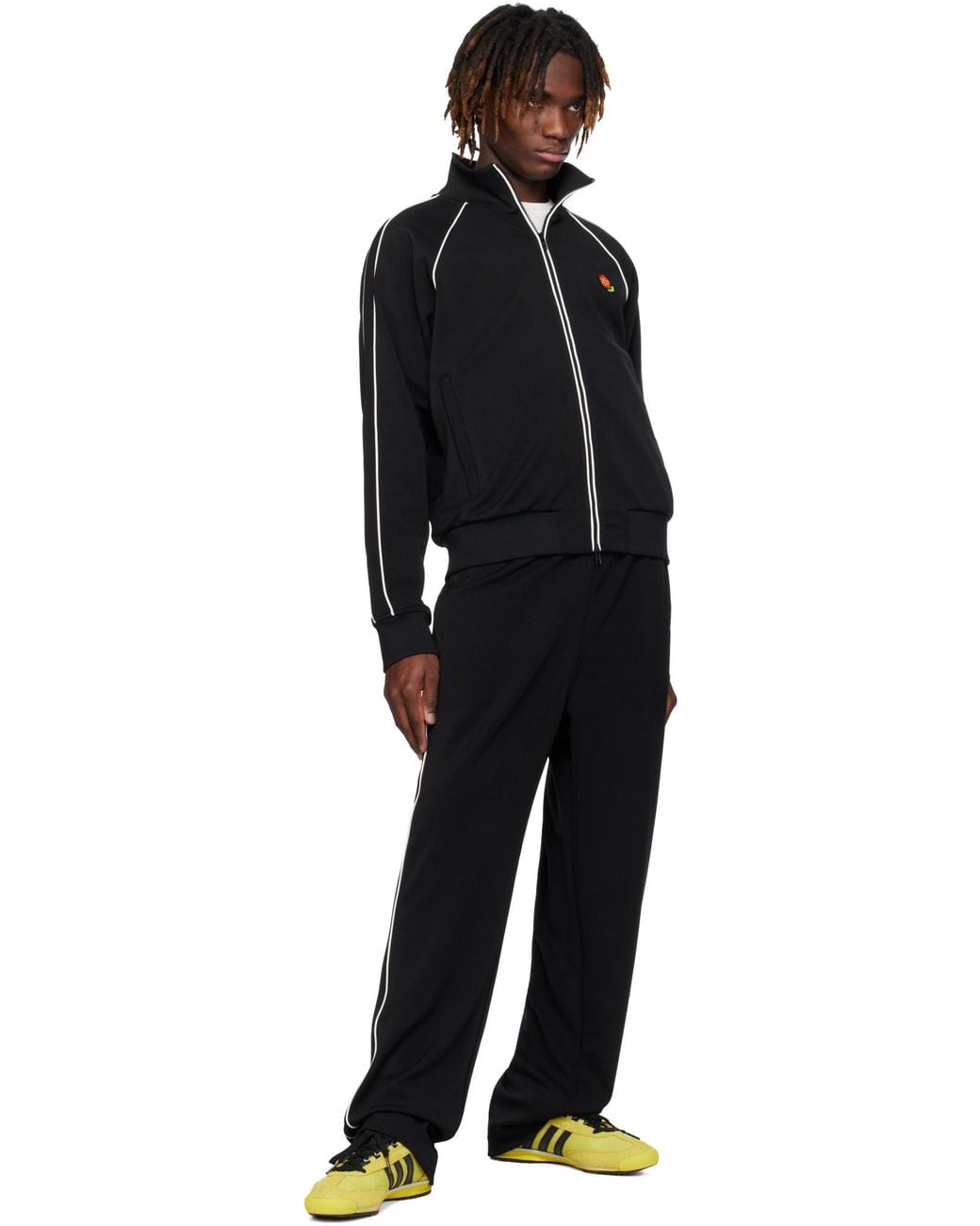 KENZO Black Pop Embroidered Track Jacket for men