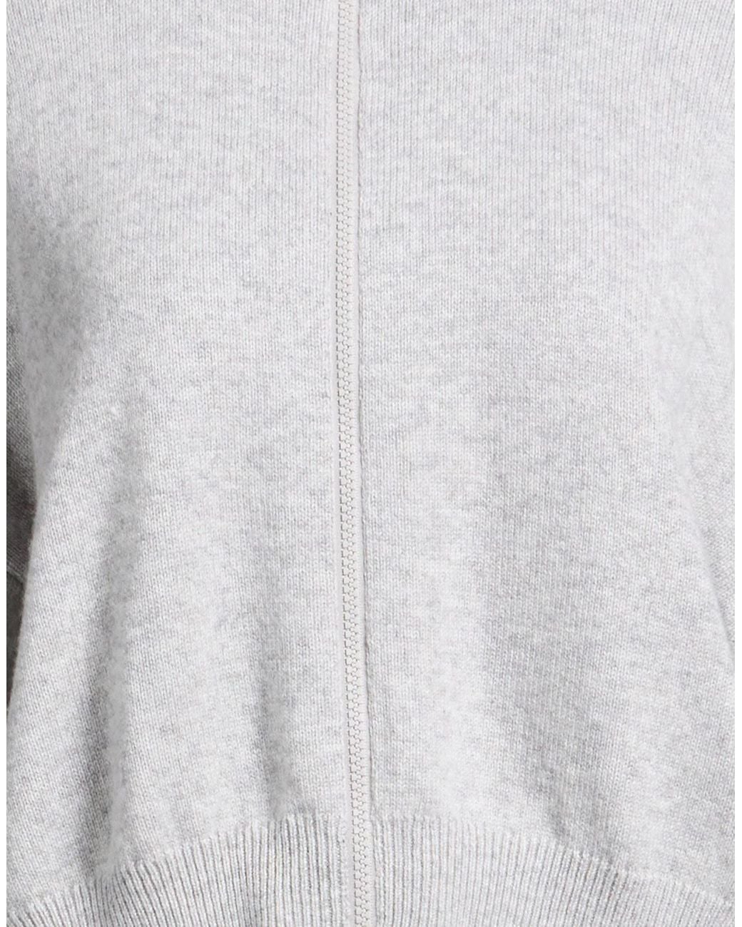 Brunello Cucinelli Gray High-Neck Zip Knit Sweater