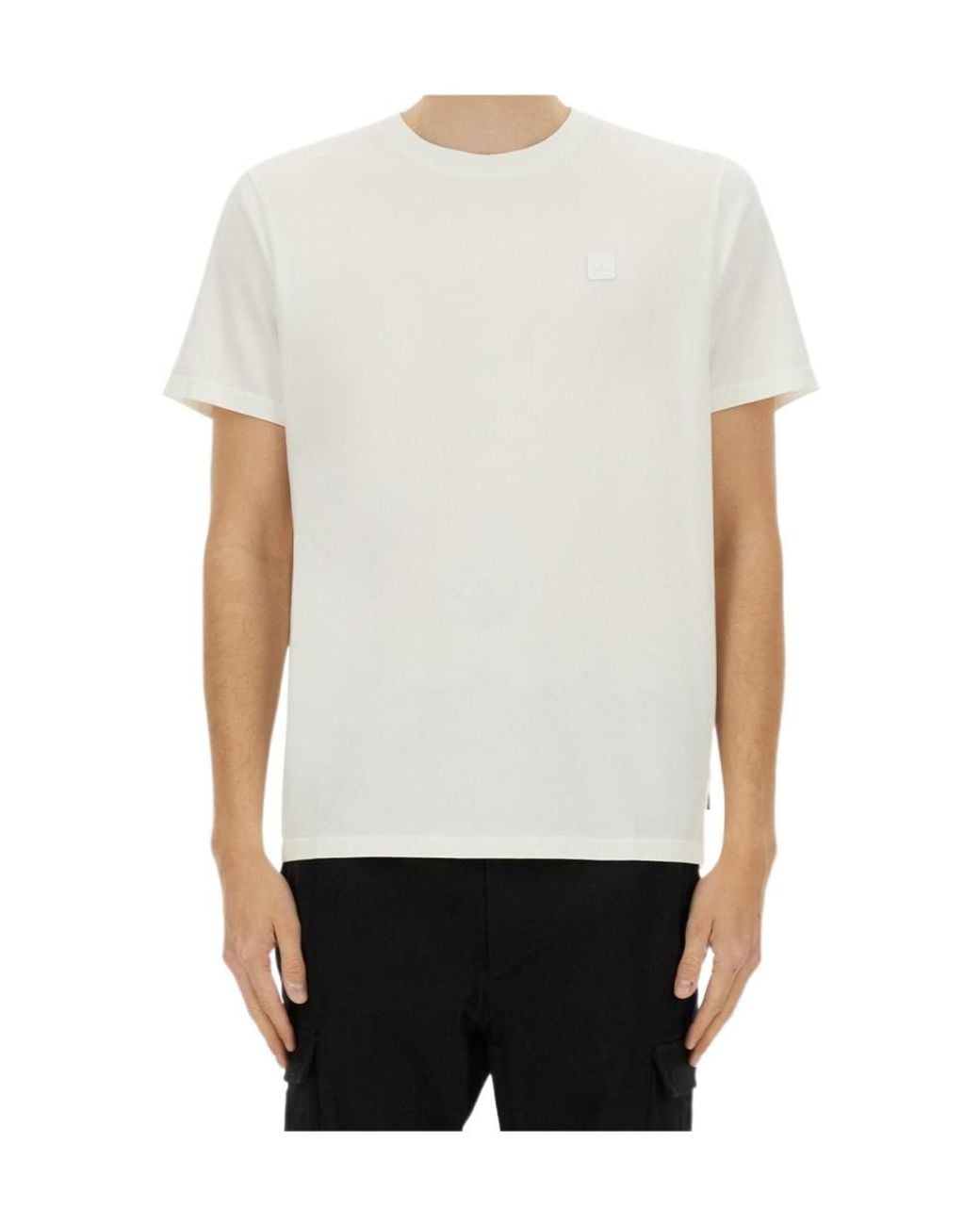 Moose Knuckles White Logo Patch Crewneck T-Shirt for men