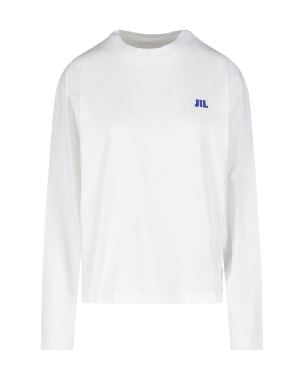 Jil Sander White Logo Long-Sleeve T-Shirt