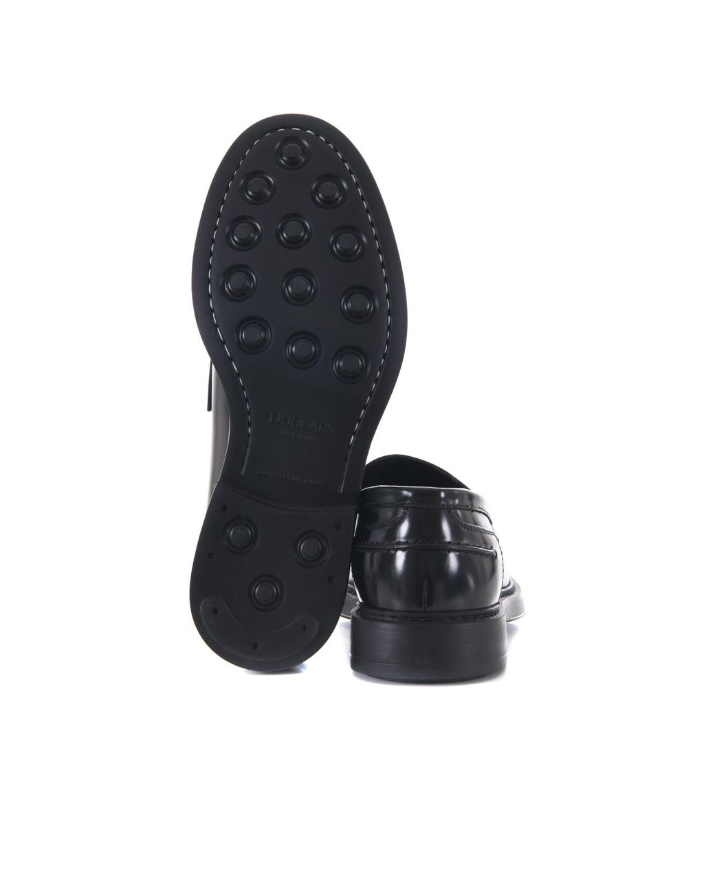 Doucal's Black Round-Toe Loafers for men