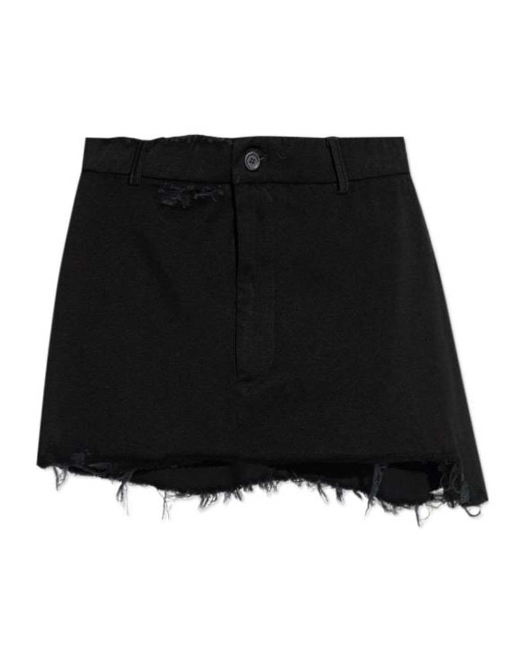 Balenciaga Black Distressed Mini Skirt