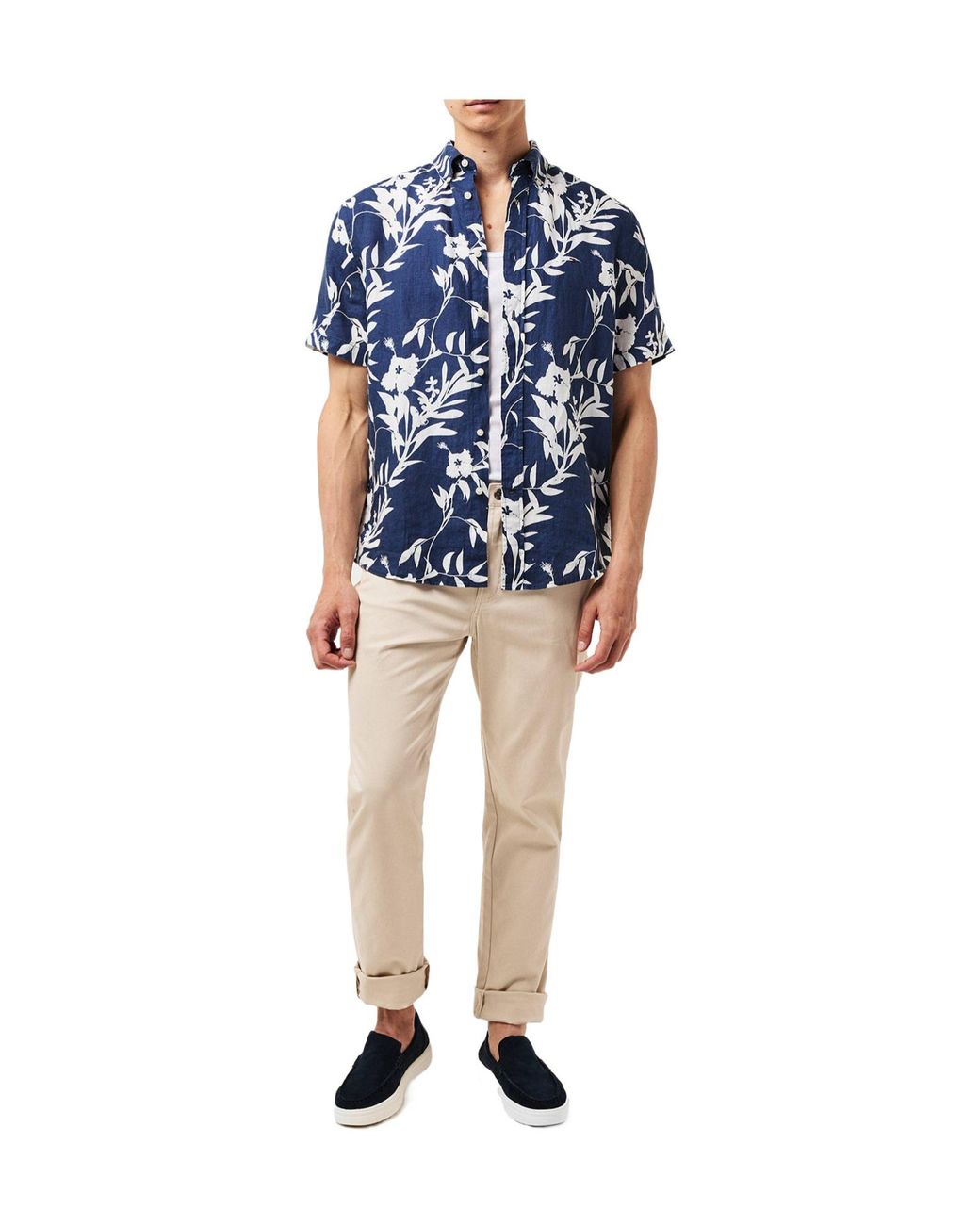 Tommy Hilfiger Blue Base Floral Shortsleeve Shirt for men
