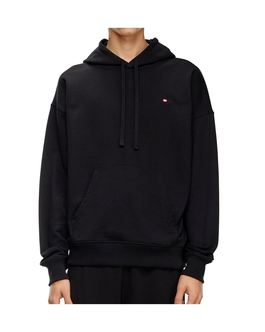 DIESEL Black Hooded Sweater for men