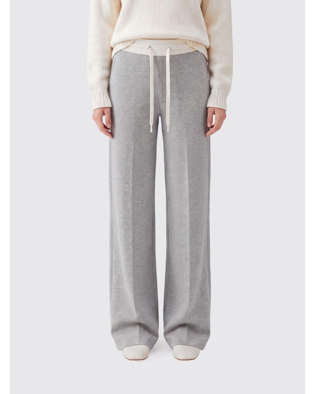 Elisabetta Franchi Gray Drawstring Knit Trousers