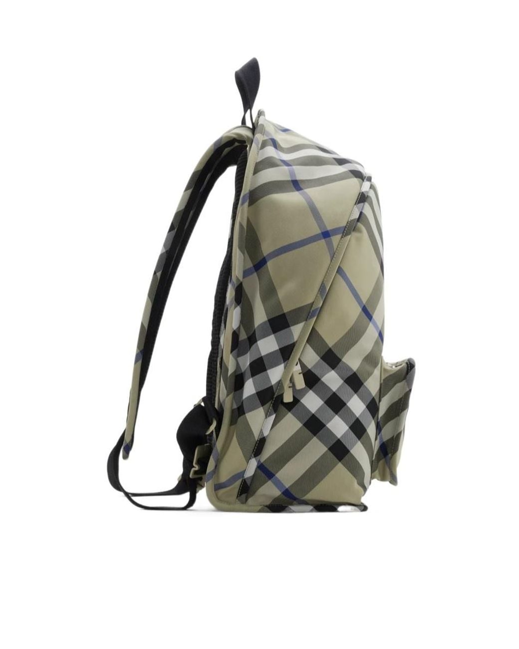 Burberry Green Check-Printed Zipped Backpack for men