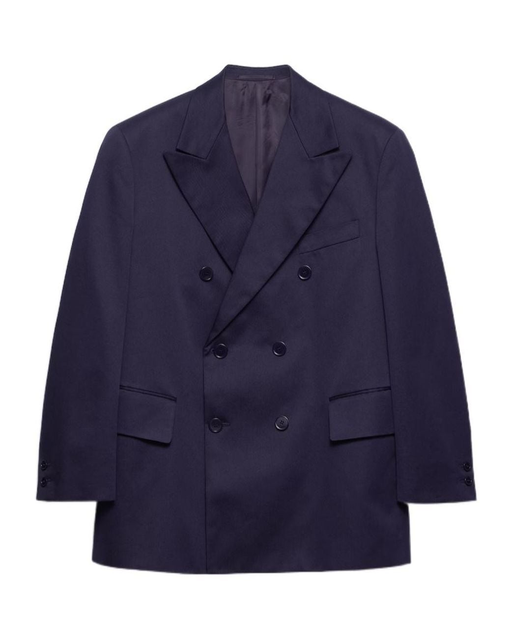 Prada Blue Double-Breasted Tailored Blazer for men