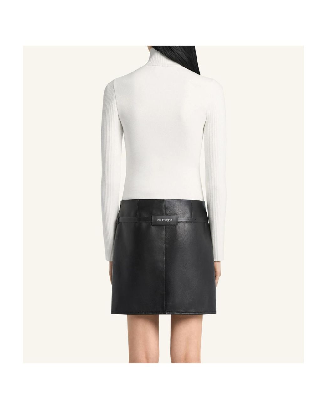 Courreges White Logo-Embroidered Turtleneck Top