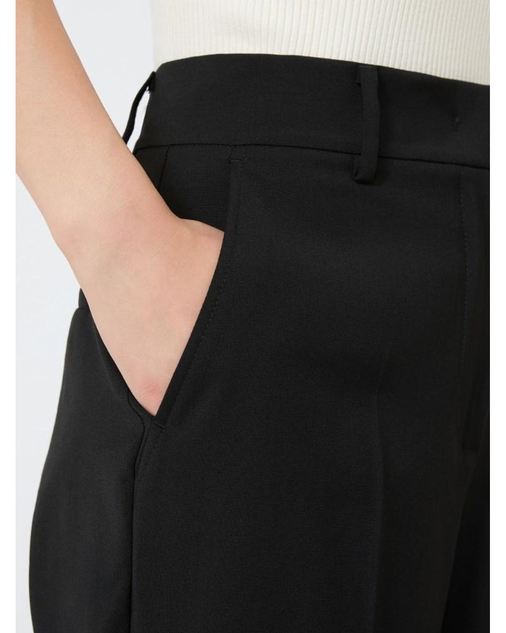 Weekend by Maxmara Black Visivo Pressed-Crease Wide-Leg Trousers