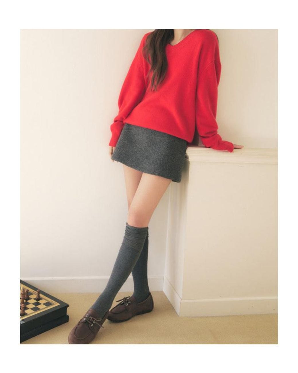 DUNST Blue [Sullyoon Pick] Wool Mini Skirt Melange