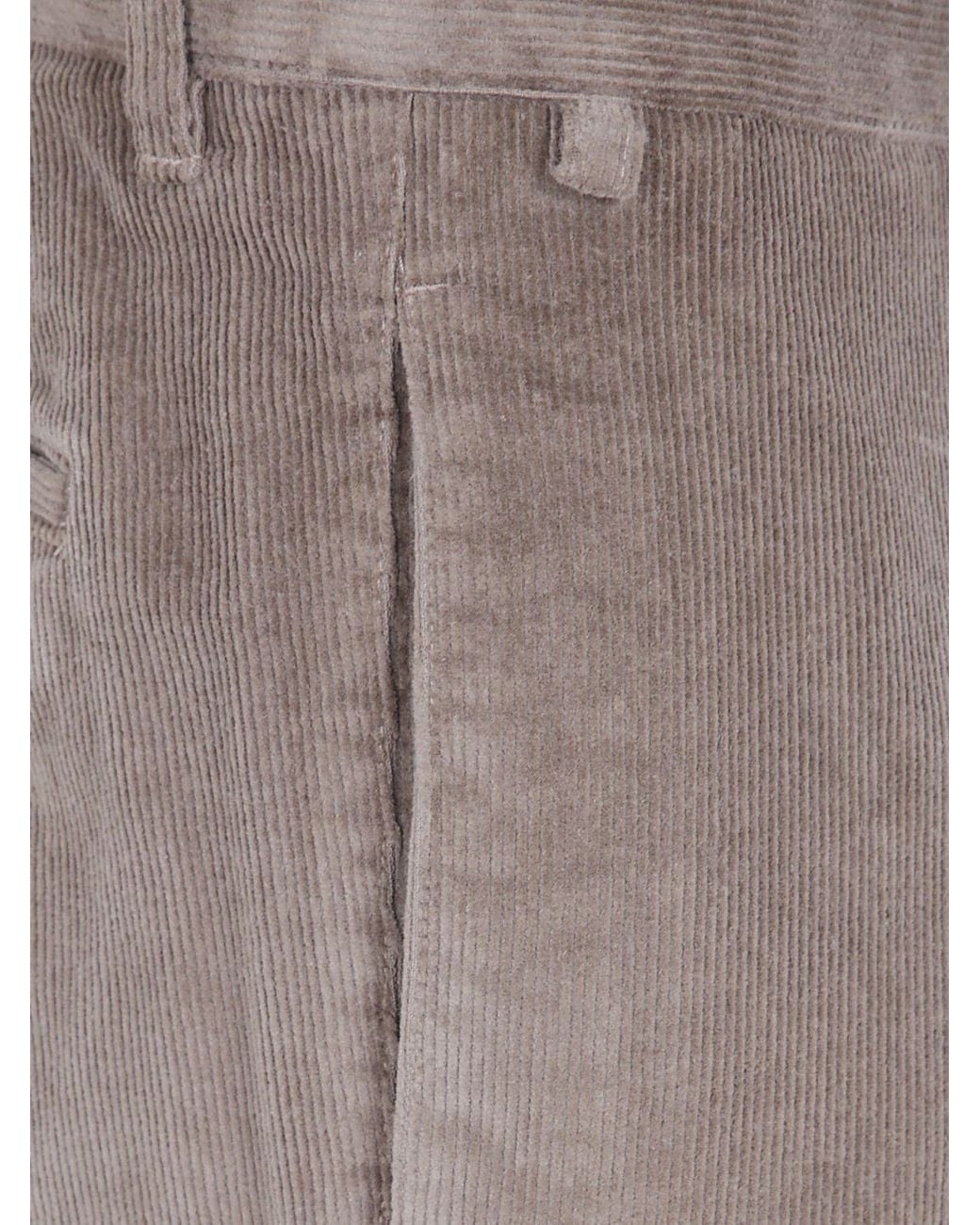 Incotex Gray Corduroy Chino Trousers for men