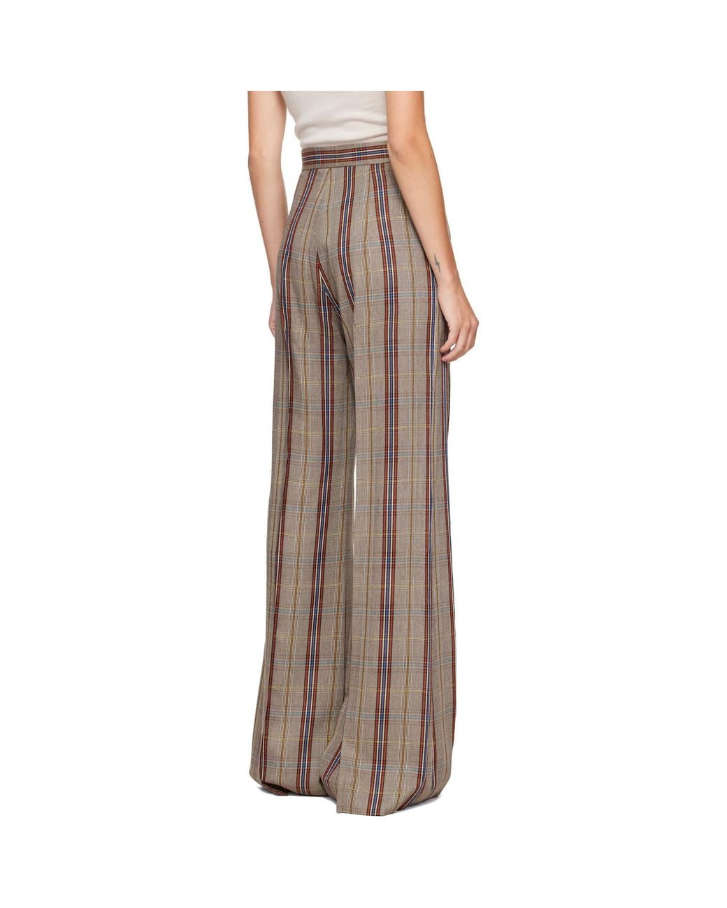 Vivienne Westwood Brown Wide-Leg Checked Pants