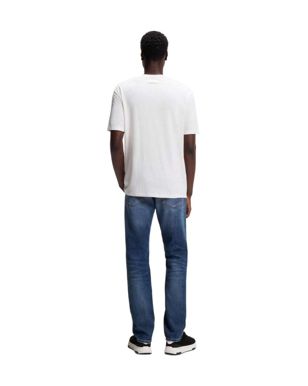 Boss White Solid Color T-Shirt for men