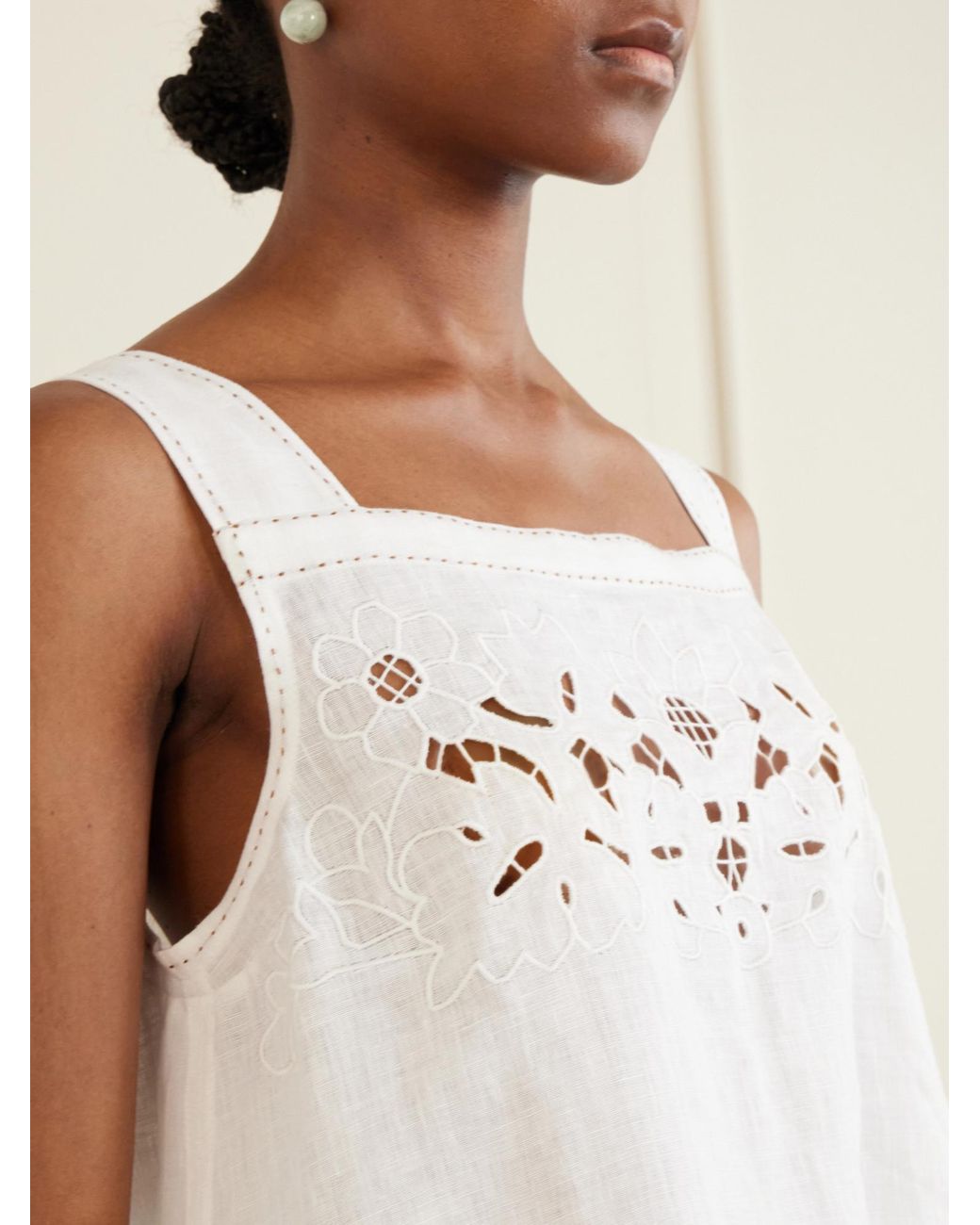 Vita Kin White Trimmed Linen Mini Dress