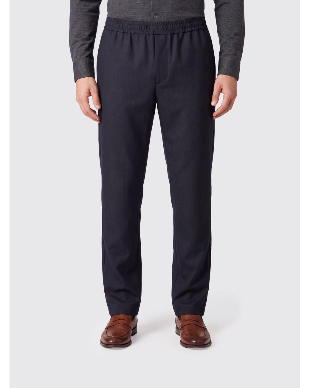 Barena Blue Riobarbo Dile Herringbone Trousers for men