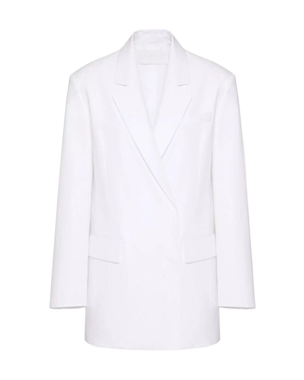 Valentino White Double-Breasted Long-Sleeved Jacket