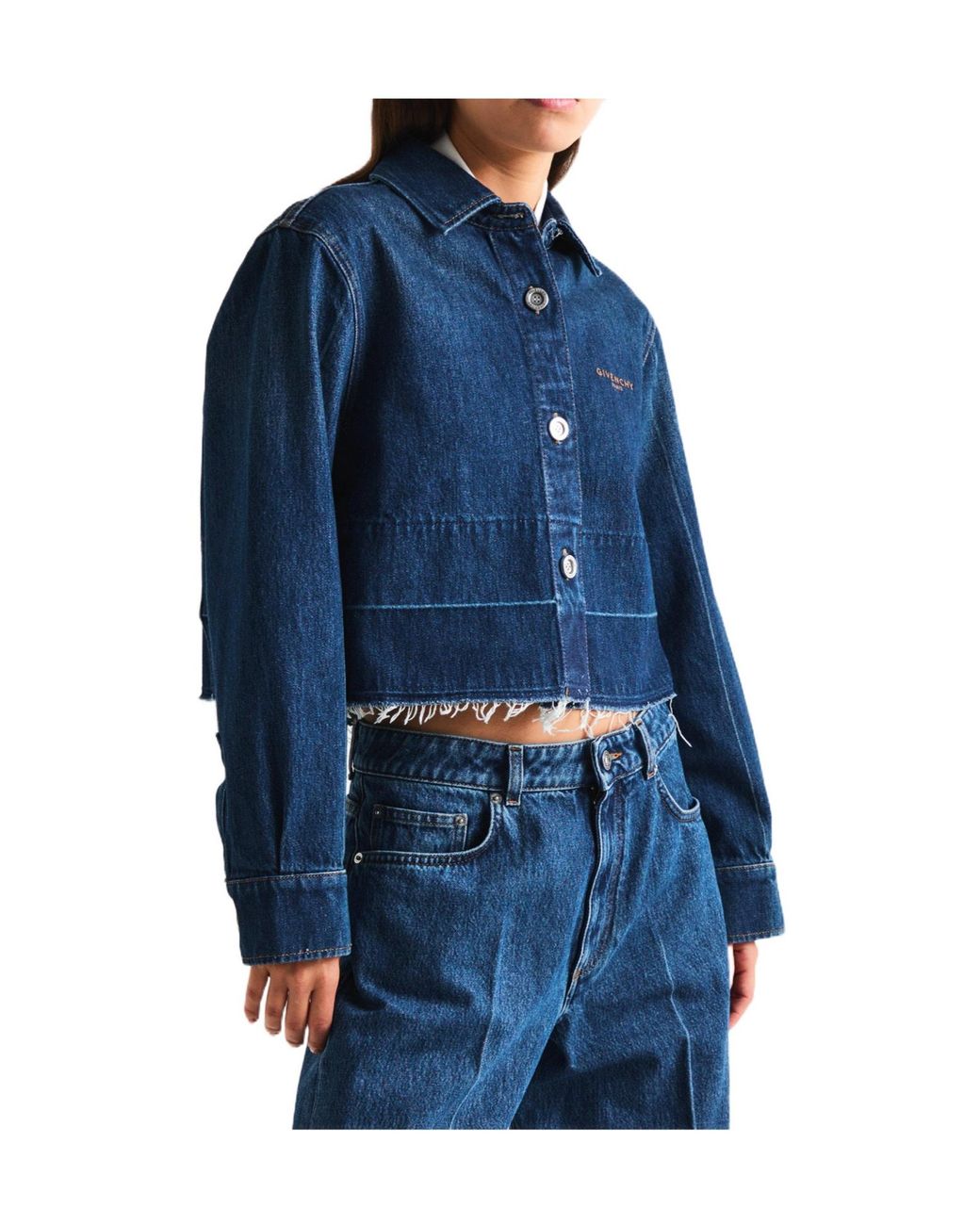 Givenchy Blue Cropped Denim Jacket