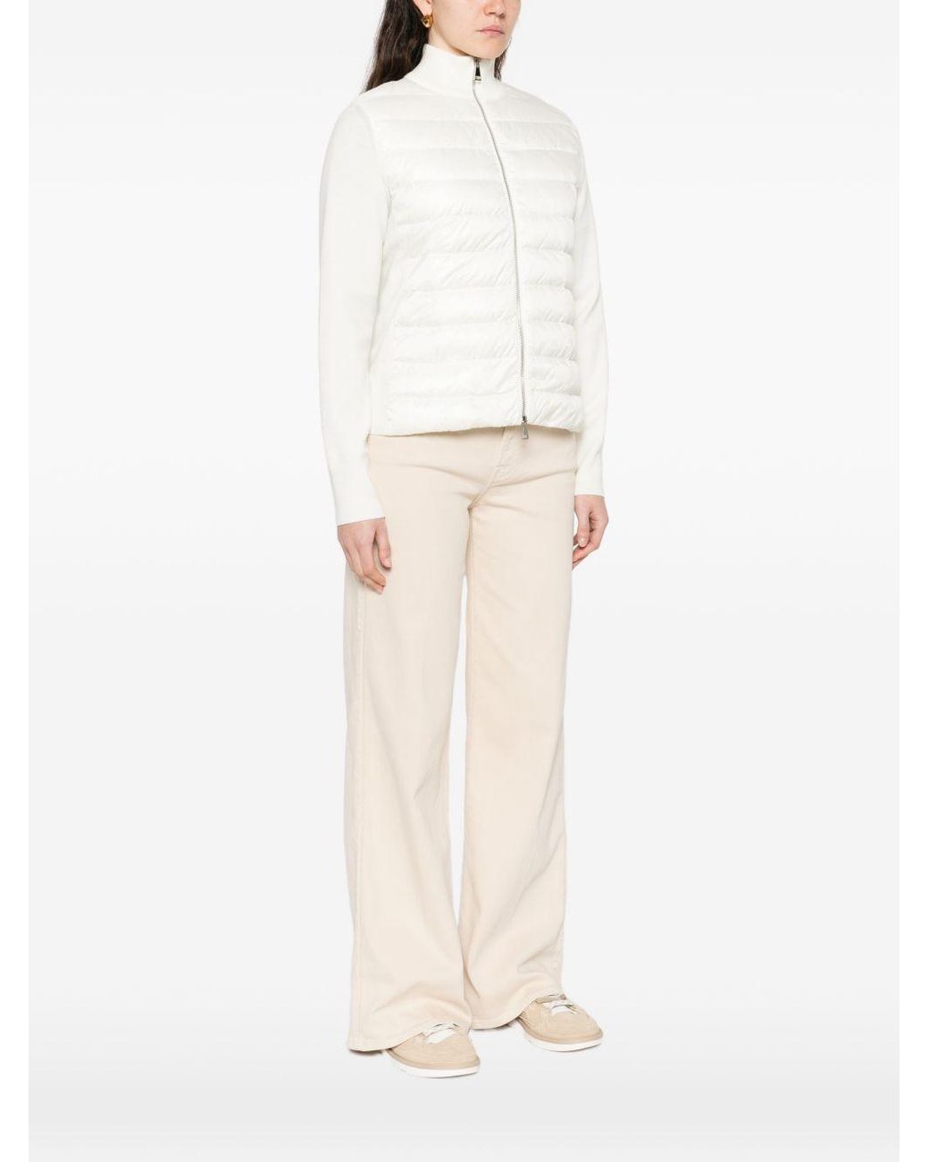 Moncler White High-Neck Padded Jacket