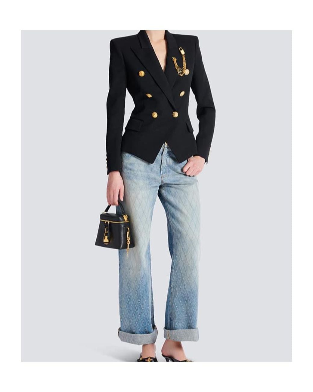 Balmain Black Pulse Vanity Bag