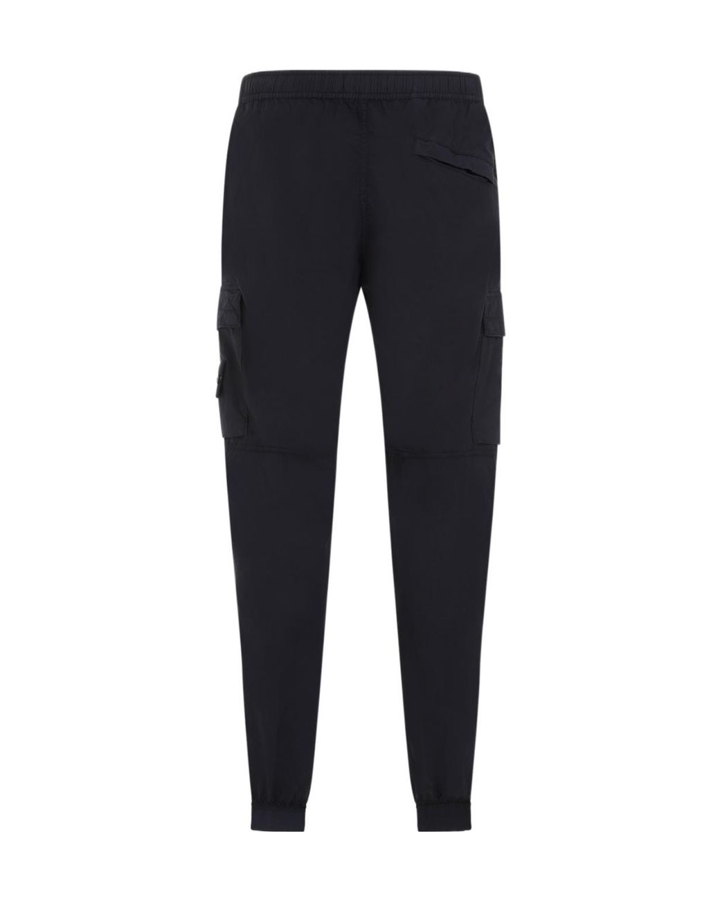 Stone Island Blue Logo Patch Tapered Leg Trousers for men