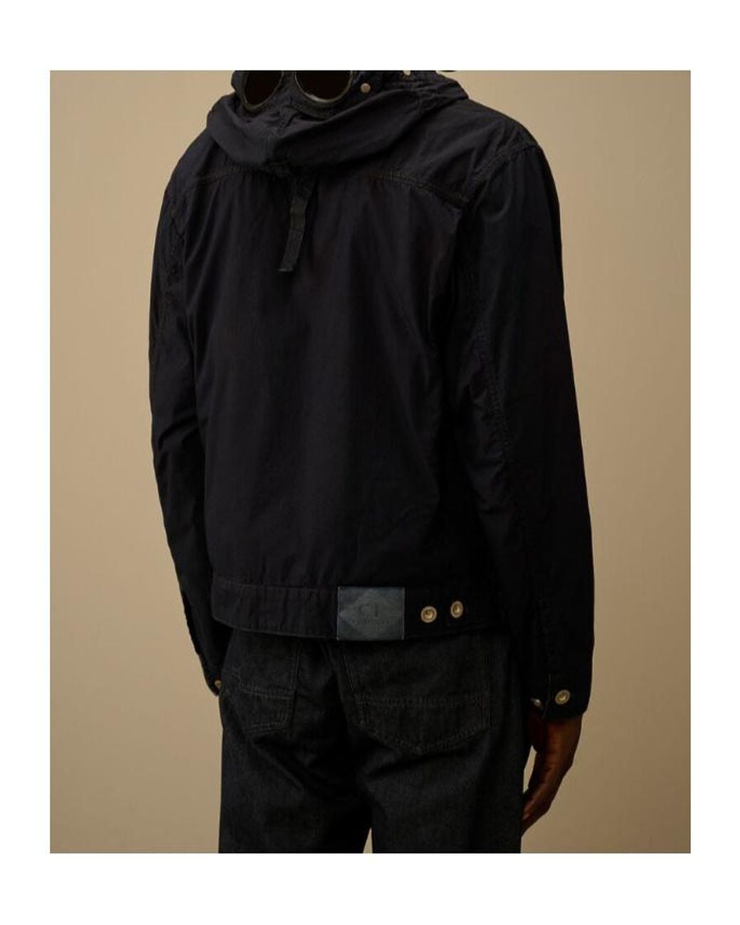 C P Company Black Goggle Hooded Jacket for men