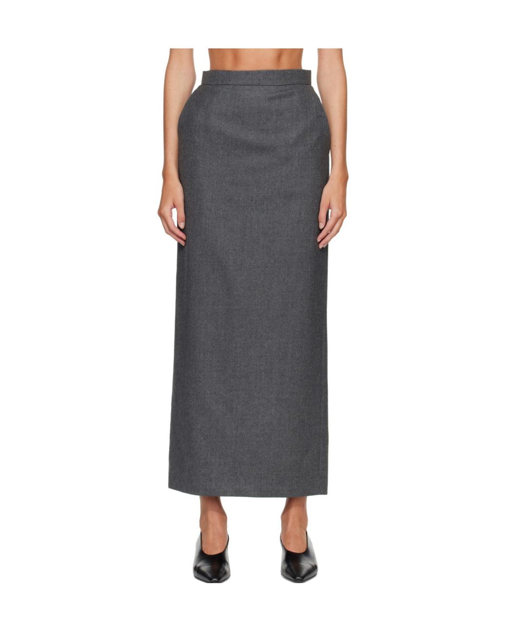R2W Gray Melonia Wool Skirt