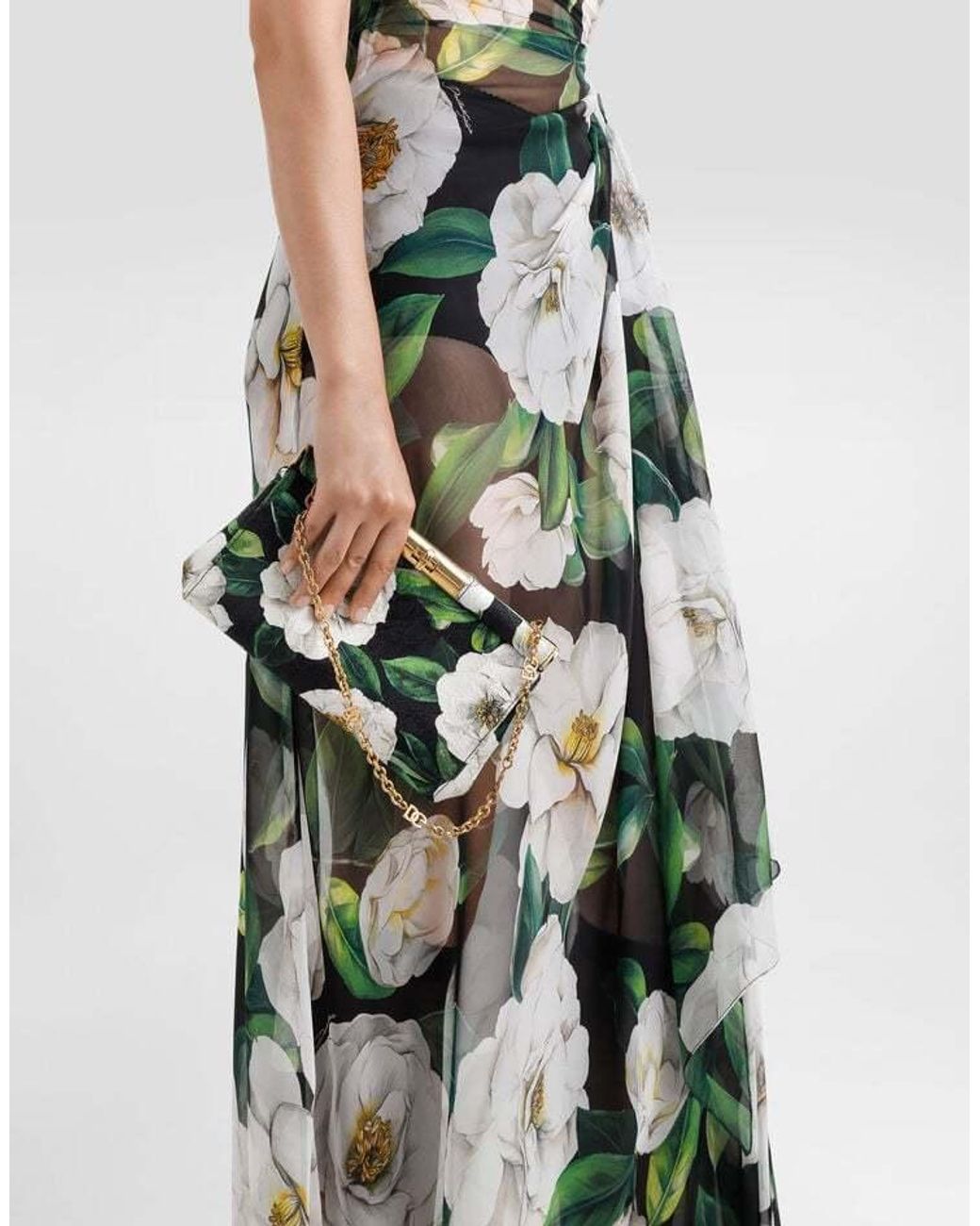 Dolce & Gabbana Green Gardenia Clutch Bag