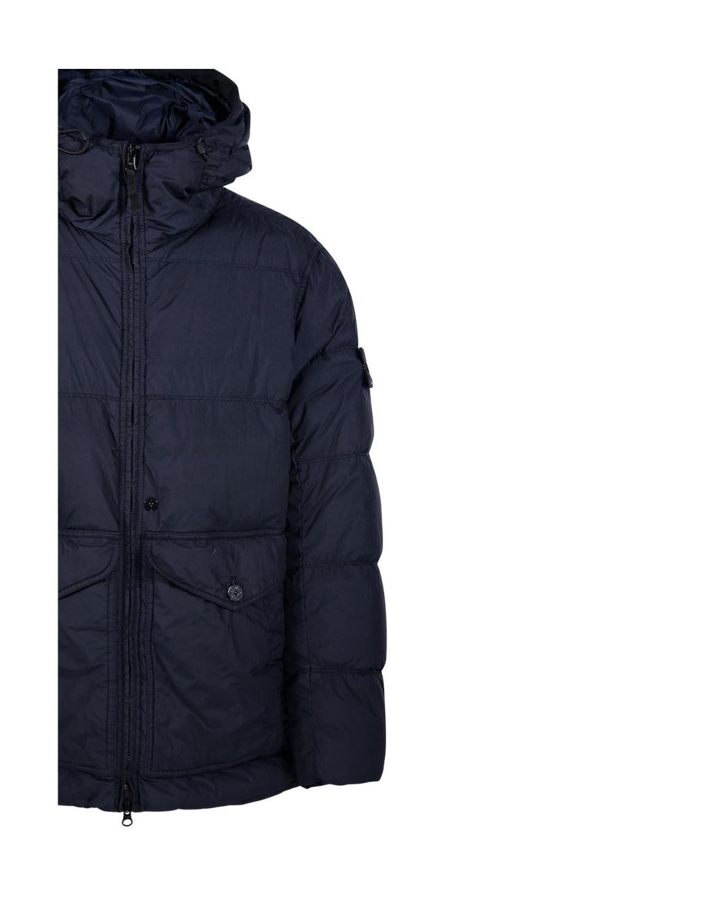 Stone Island Blue Hooded Puffer Jacket for men