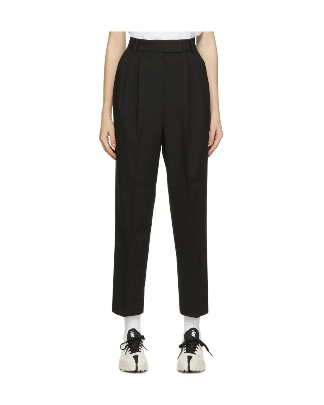 Frankie Shop Black Pleated Long Trousers