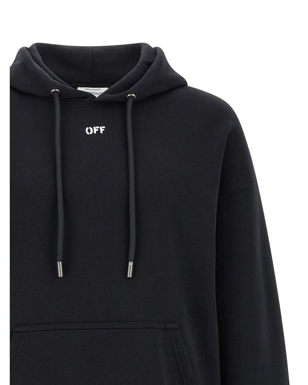 Off-White c/o Virgil Abloh Blue Logo Printed Drawstring Hoodie for men