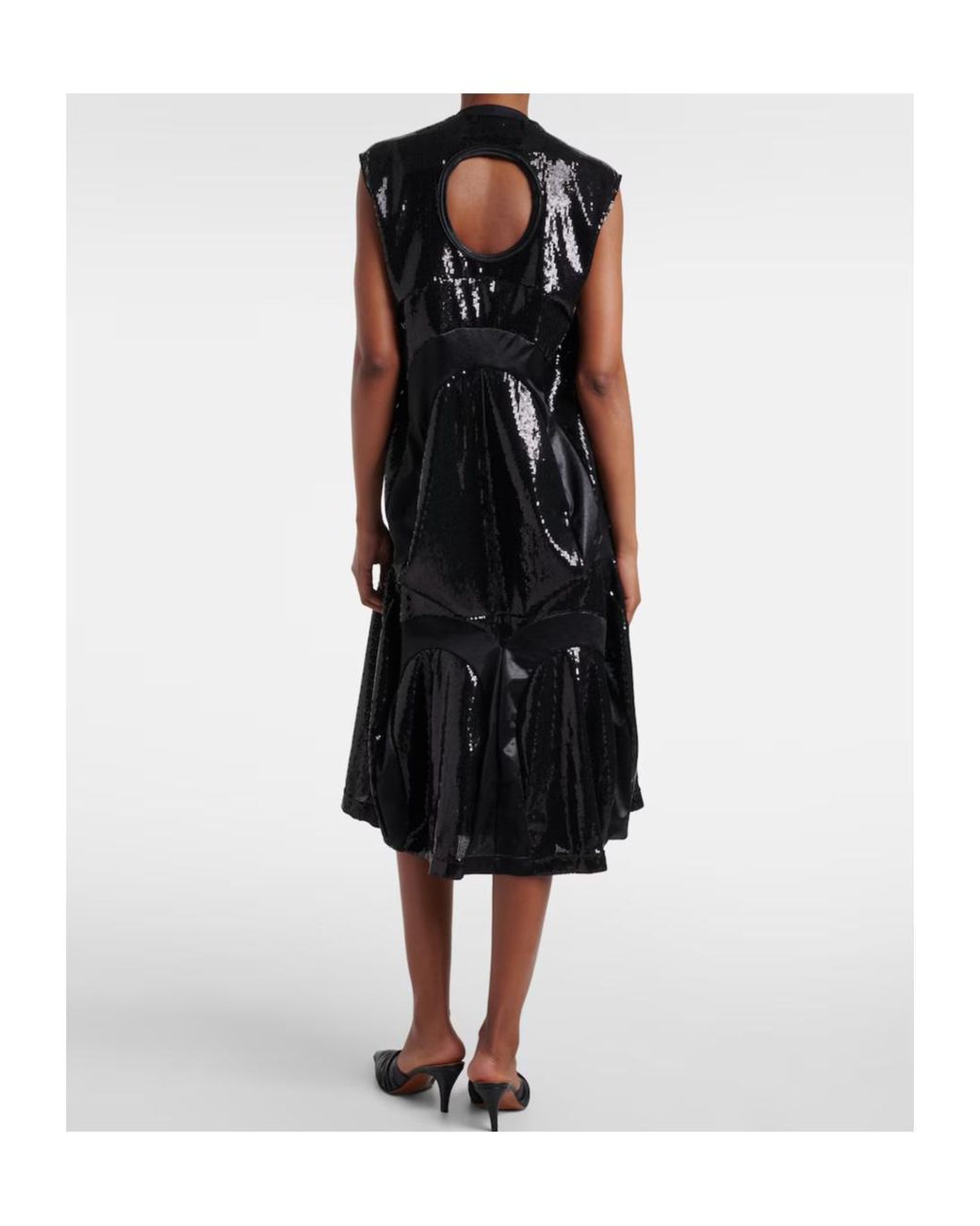 Junya Watanabe Black Sequined Midi Dress
