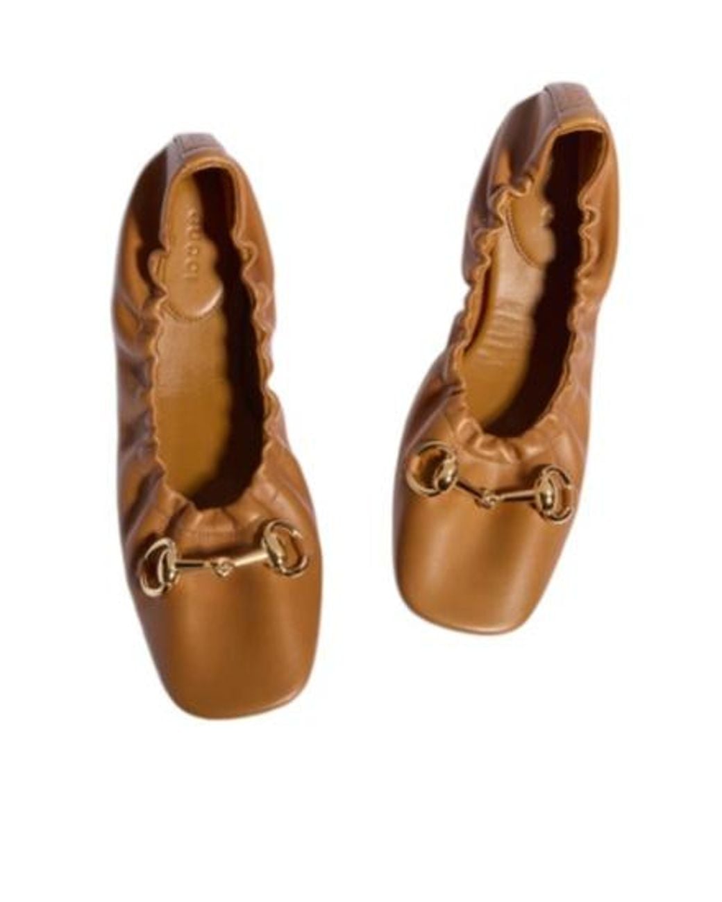 Gucci Brown Horsebit Detailed Ballet Flats