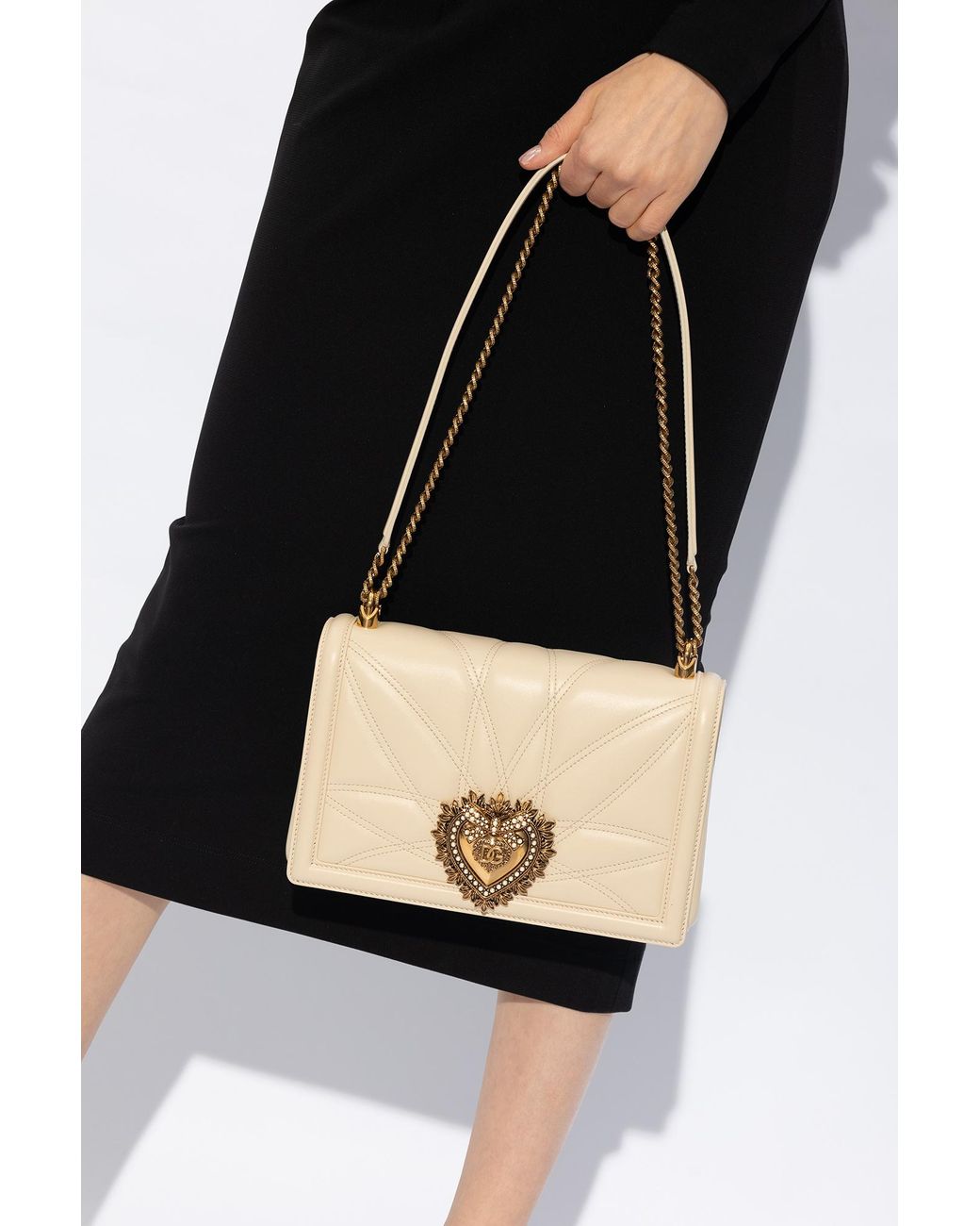 Dolce & Gabbana Natural Large Devotion Shoulder Bag