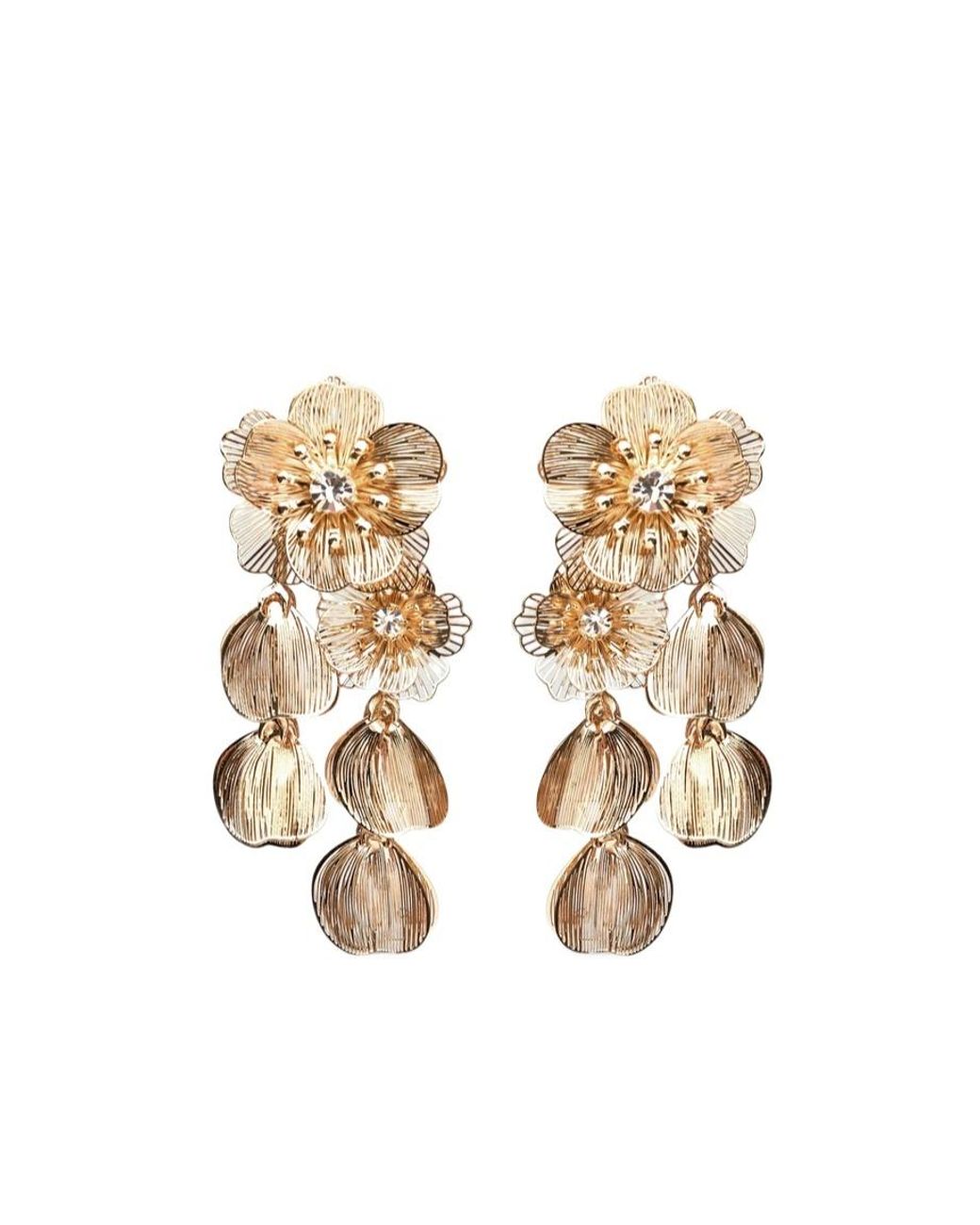 Carolina Herrera Metallic Flower Earrings