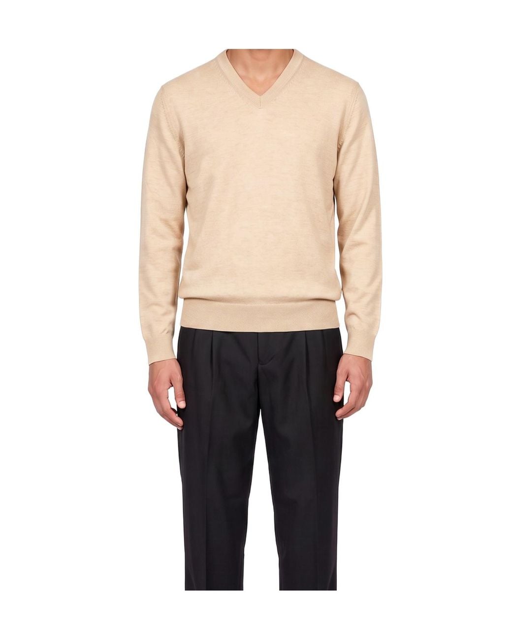 Zegna White V-Neck Sweater for men