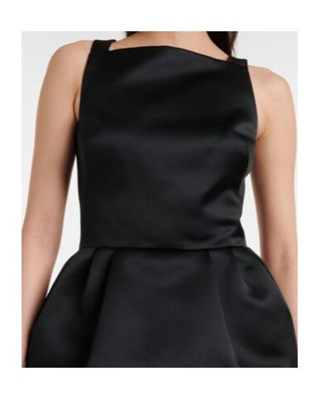 Safiyaa Black Trecchi Embroidered Duchesse Gown