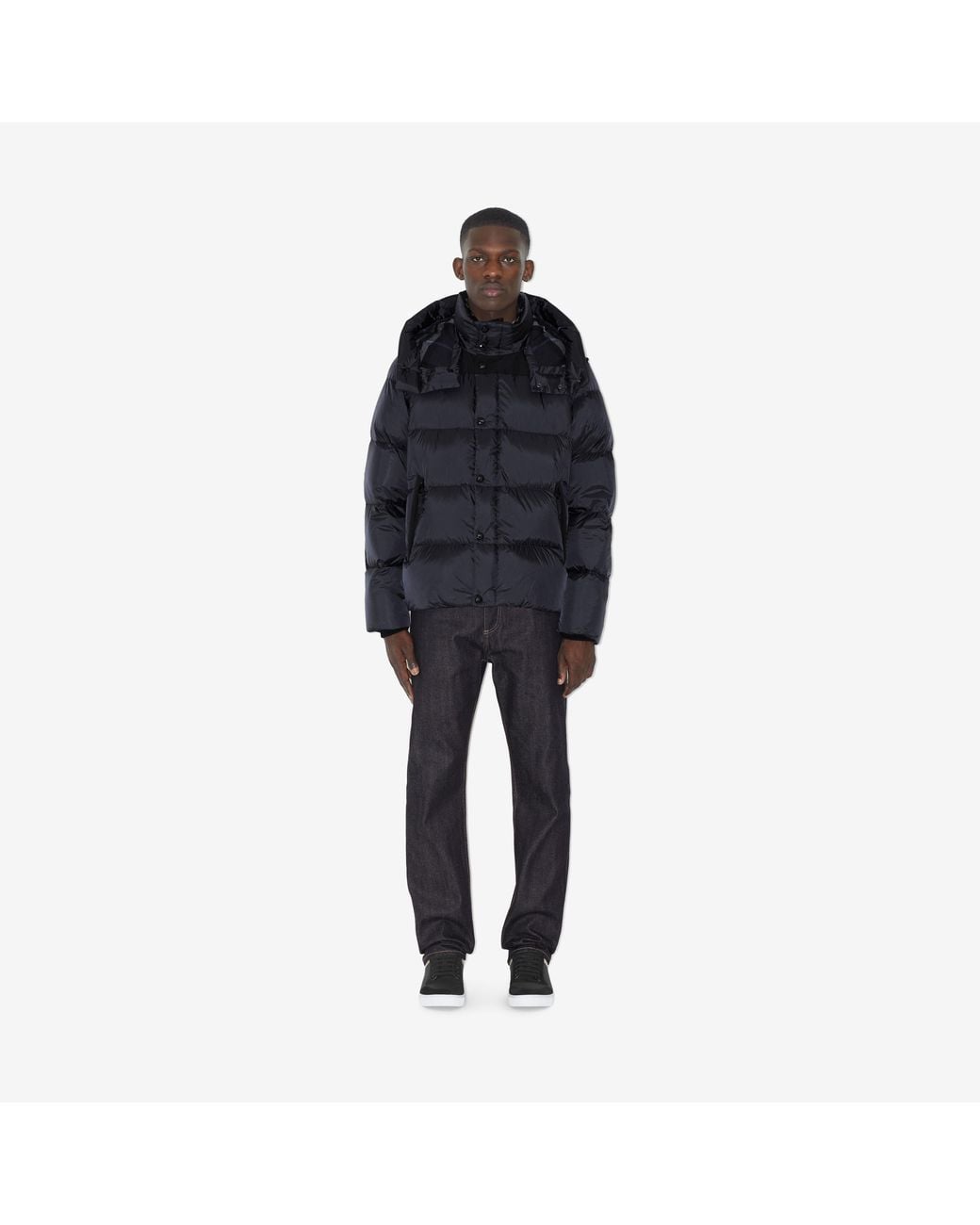 Burberry Black Logo-Patch Padded Jacket for men