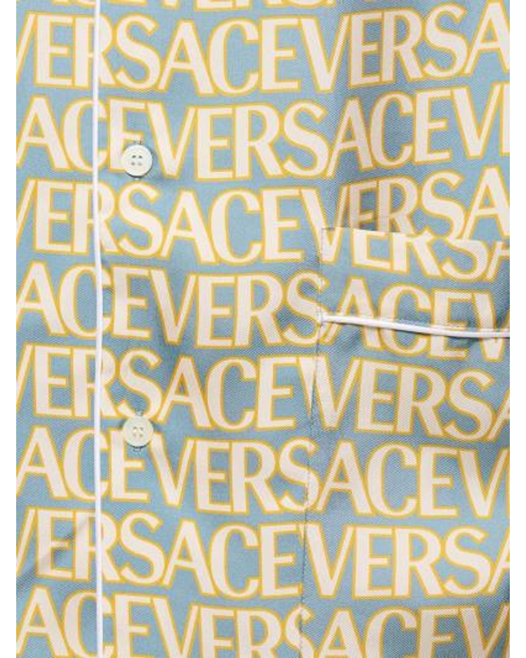 Versace White Printed Twill Shirt for men