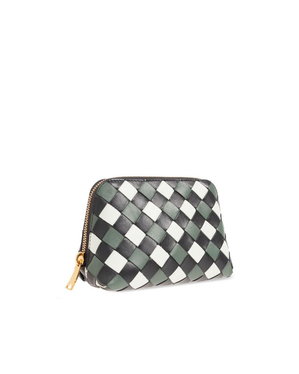 Bottega Veneta White Intrecciato Beauty Pouch