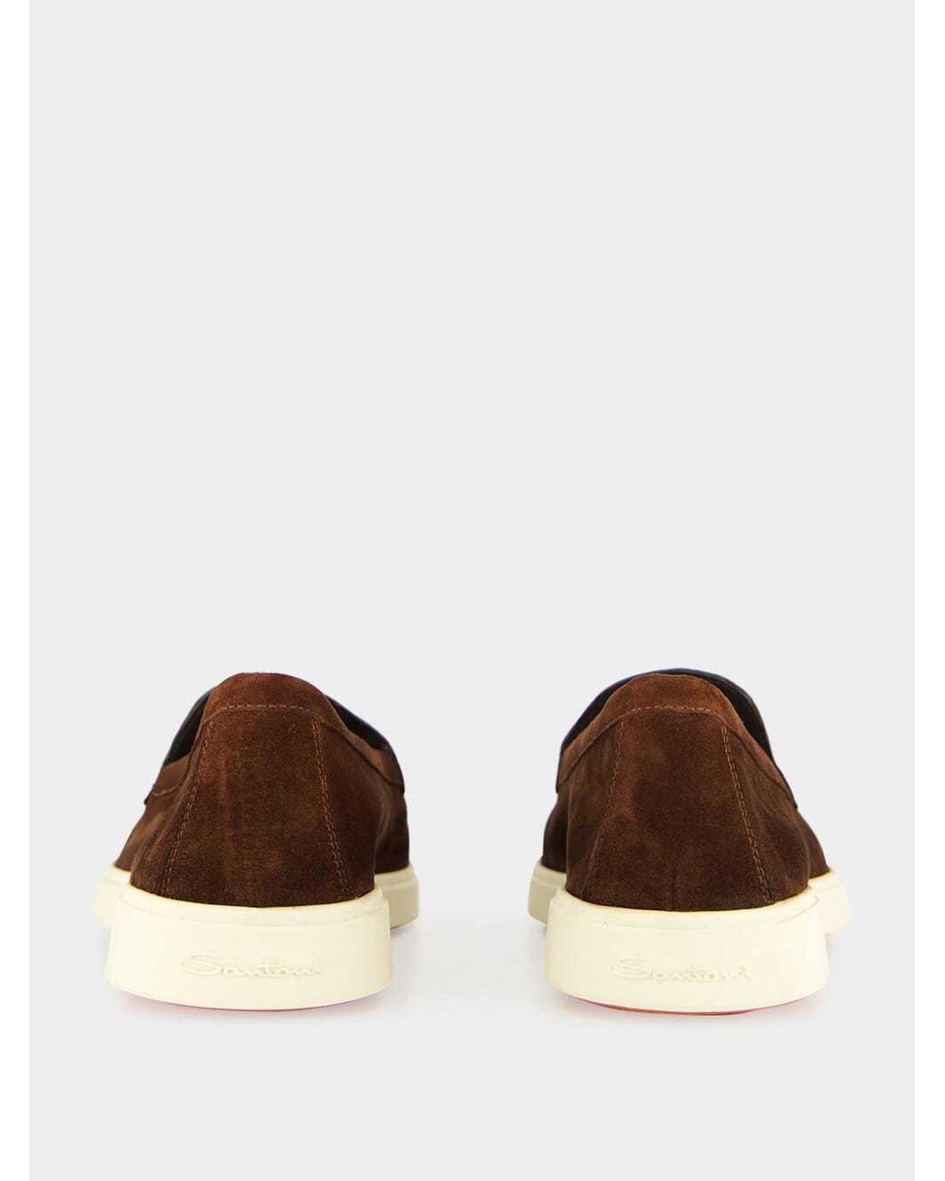 Santoni Brown Suede Loafers