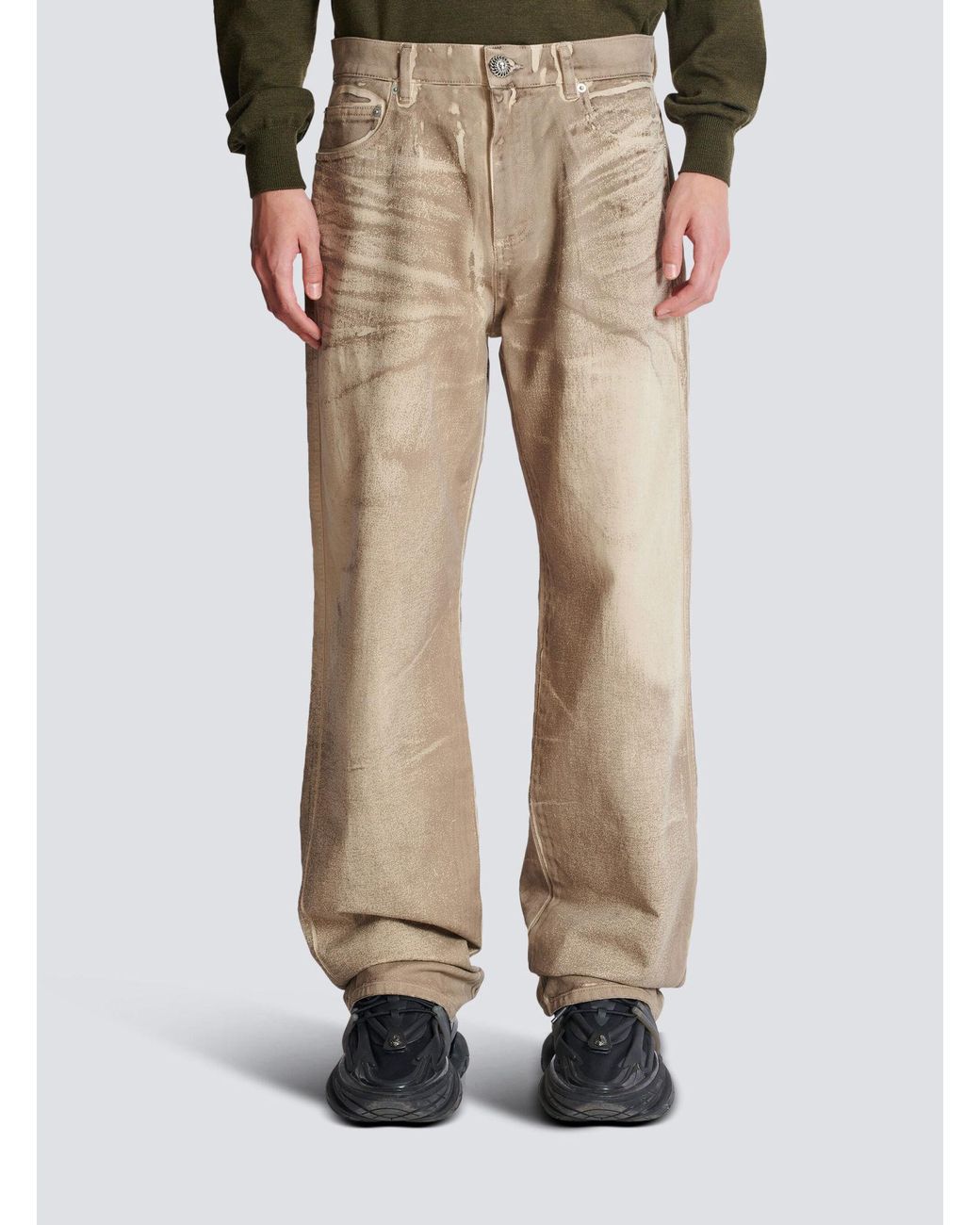 Balmain Natural Loose-Fit Denim Jeans for men