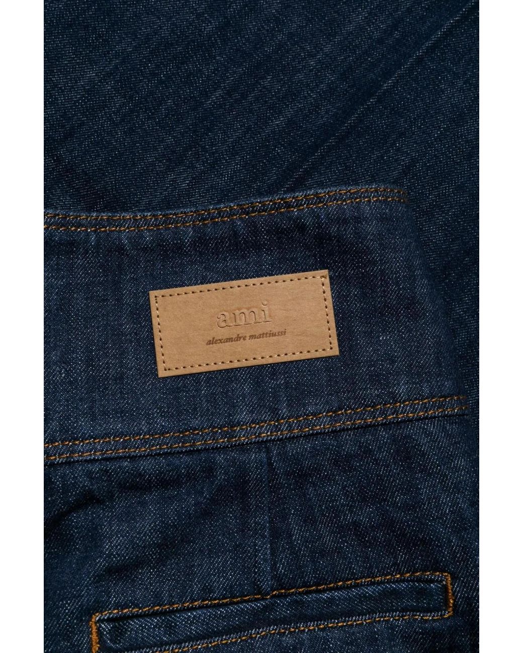 AMI Blue Ami Wrapped Belted Ballon Fit Jeans