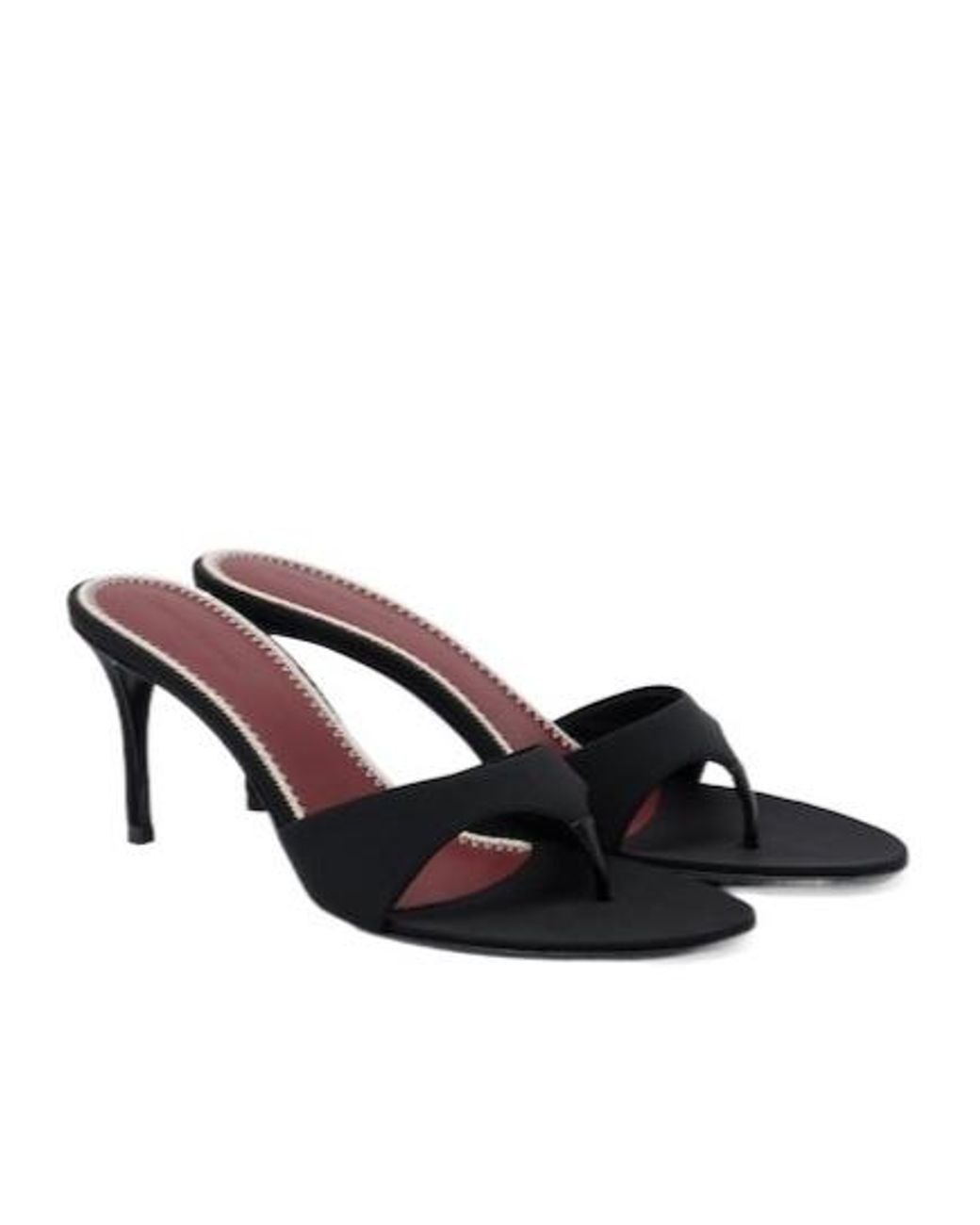 Magda Butrym Black Satin Thong Sandals