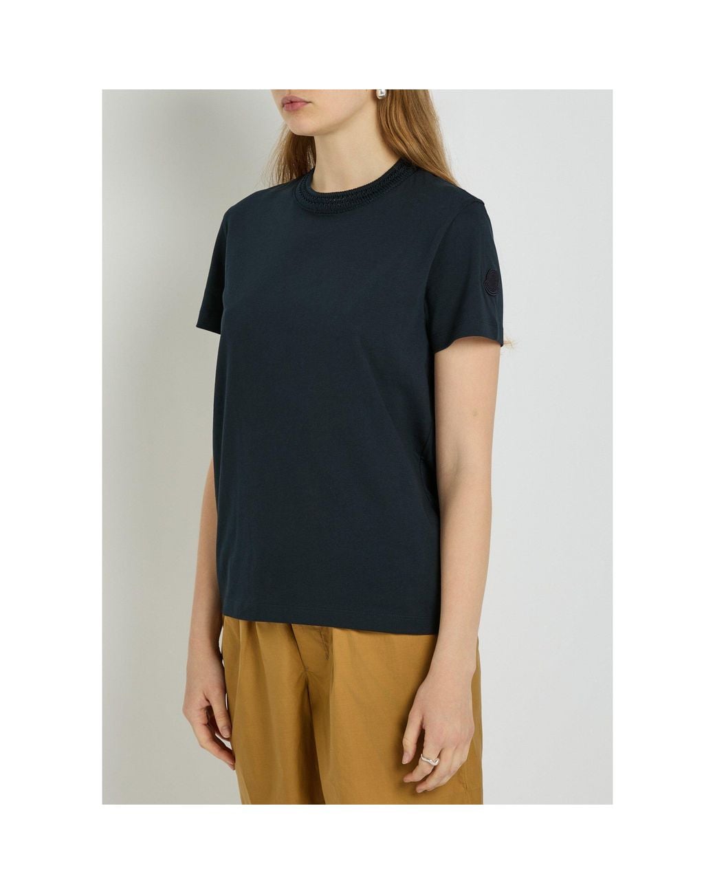 Moncler Black Cotton Short-Sleeve T-Shirt